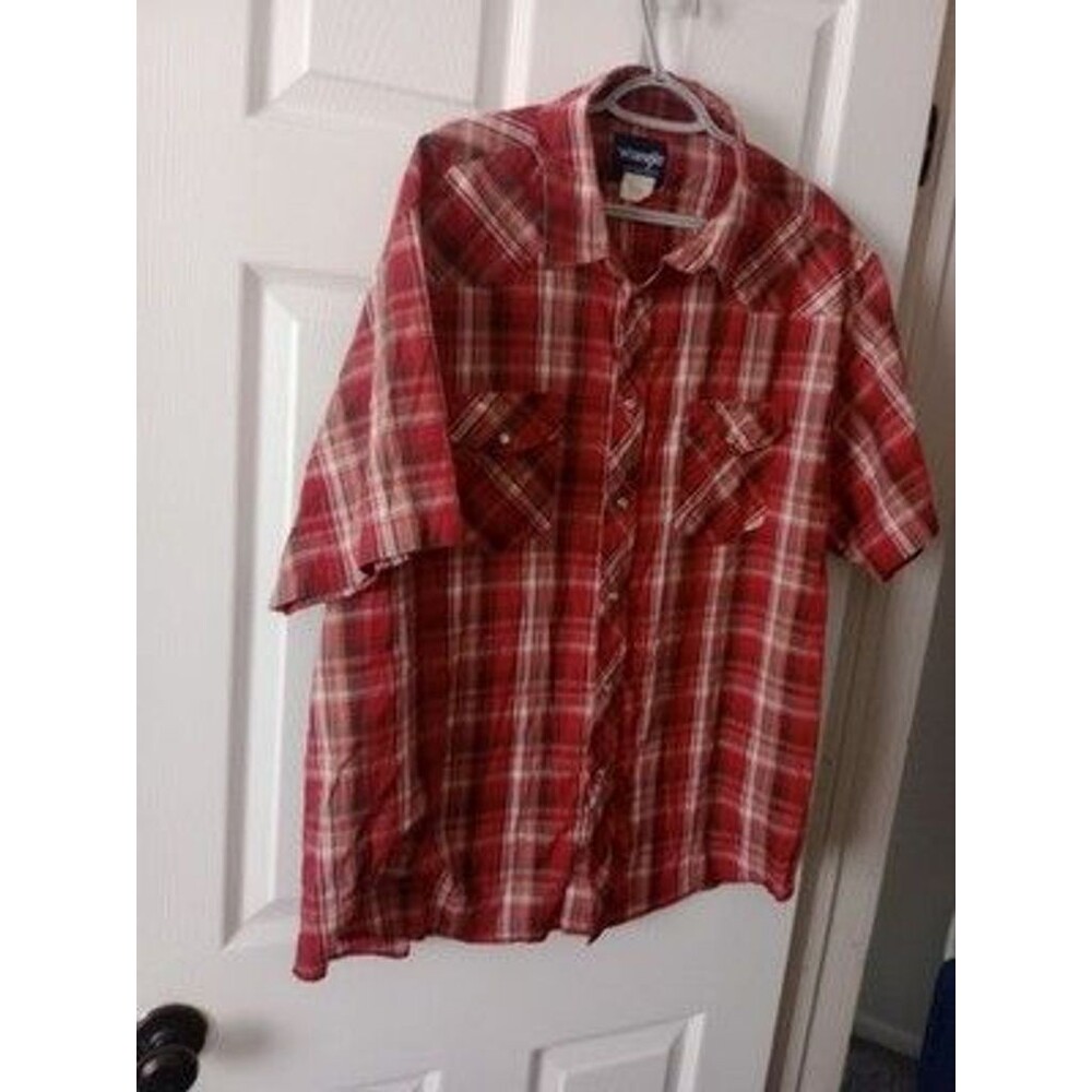 Vintage 90s wrangler pearl snap western button up shirt Size XXL 2XL